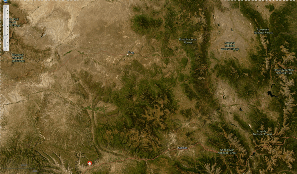 Northwest Colorado satellite image. DIY deer hunting area