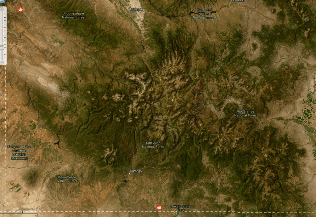 satellite image of southwest colorado DIY deer hunting areas