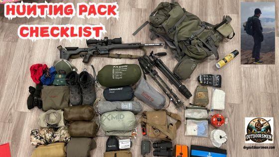 Hunting Pack Checklist - All of the pack contents spread out on the floor to check off as they are packed away