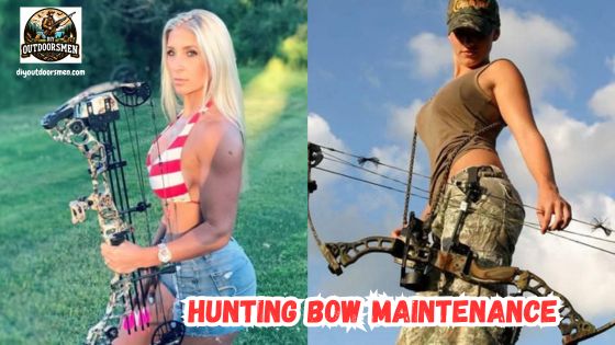 Hunting bow maintenance tips featuring image of two lady archers each with their compound bows