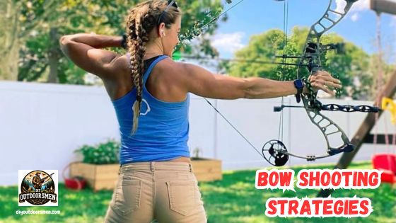 shooting strategies for bowhunting showing a lady archer practicing with her compound bow