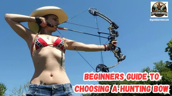 Choosing hunting bows for beginners - image of lady with her compound bow at full draw