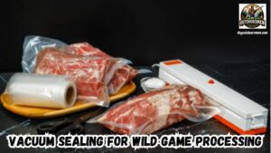 Vacuum Sealing for Wild Game Processing featured image showing several packages of meat vacuum sealed on the counter next to a vacuum sealer.