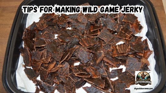 Tips for Making Wild Game Jerky featured image showing a tray of fresh wild game jerky.