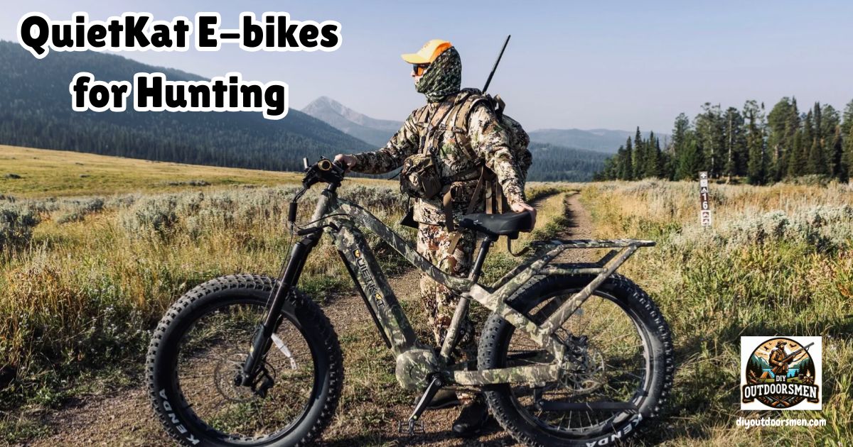 QuietKat E-bikes for Hunting featured image showing a hunter standing next to his QuietKat E-bike with a meadow and mountains in the background.