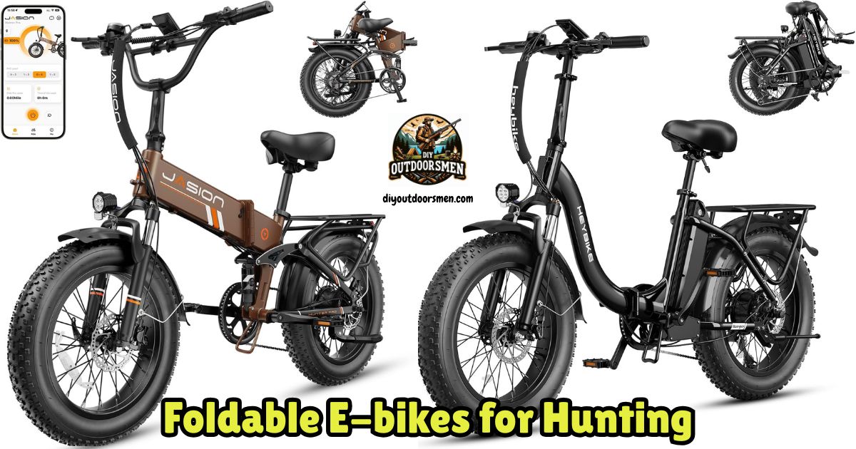 Foldable E-bikes for Hunting featured image showing the Jasion foldable e-bike next to the Hey Bike foldable e-bike.