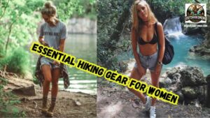 Essential HIking Gear for Women featured image showing two lady hikers and their hiking gear.