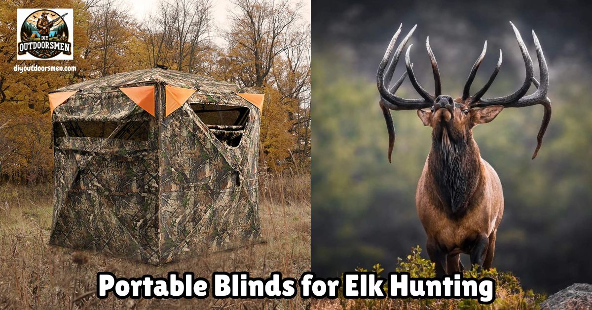 Portable Blinds for Elk Hunting featured image showing a Tidewe portable ground blind next to a picture of a bugling bull elk.