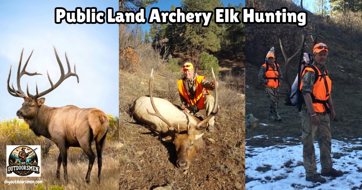 Public Land Archery Elk Hunting Strategies featured an image showing a large bull elk next to images of the author with a bull elk harvested and then packed out of Colorado.