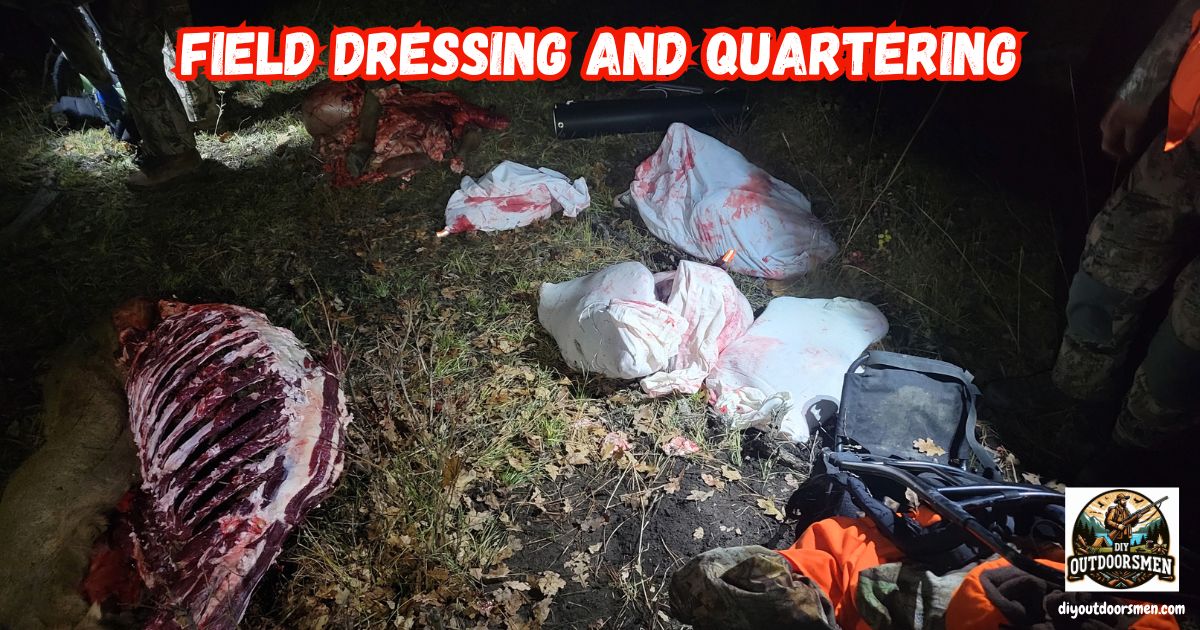 Field Dressing and Quartering a Deer featured image showing a deer dressed, quartered, and ready for packing out.