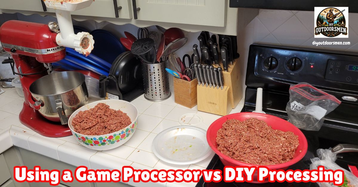 Using a Game Processor vs DIY Processing featured image showing a grinder and ground venison.