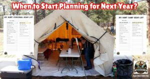 When Should Your Start Planning Next Year's Hunt featured image showing kitchen wall tent set up and ready.