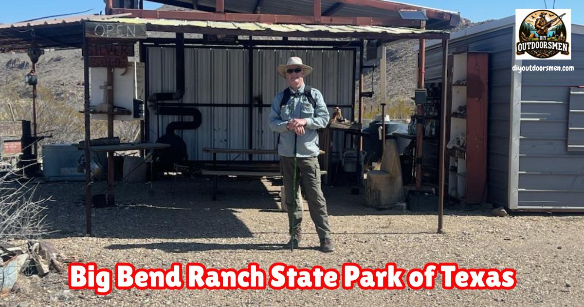 Big Bend Ranch State Park featured image showing the Author standing in front of the Solitario Bar.